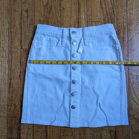 NWT Sz 25 Madewell White Stretch Denim Button Skirt - Picture 6 of 6